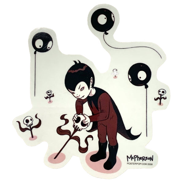 George Picking Skullflowers Sticker - The Cotton Candy Machine