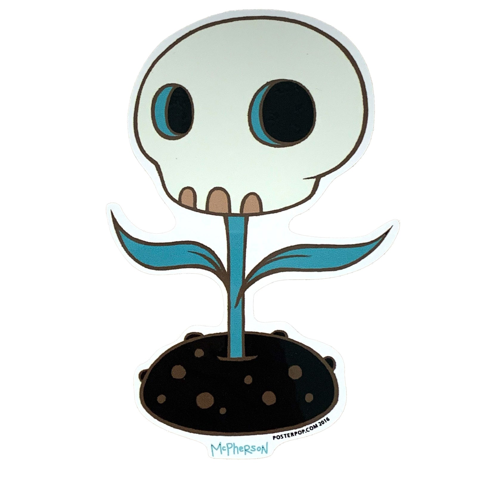 Skullflower Blue Sticker