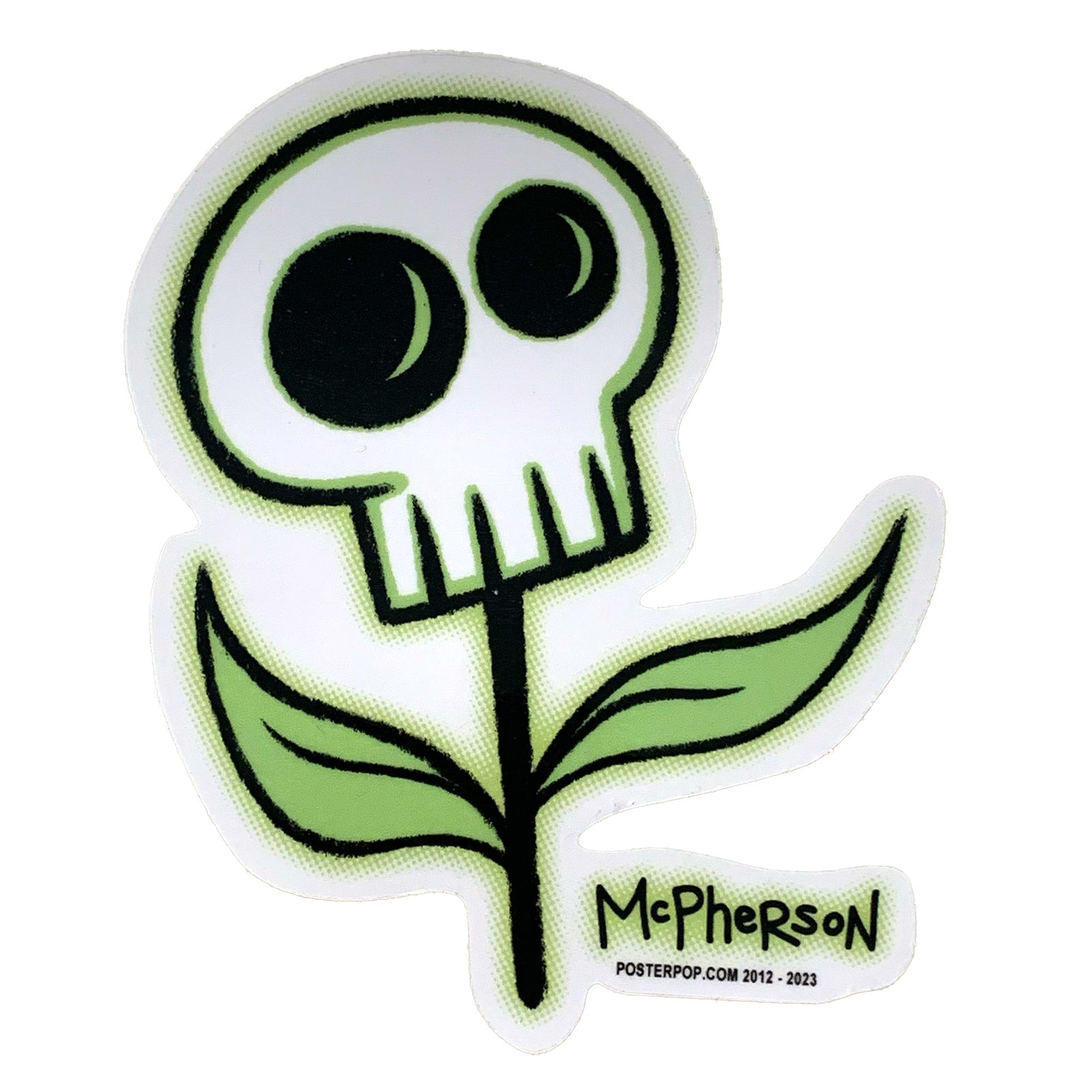 Skullflower Green Sticker