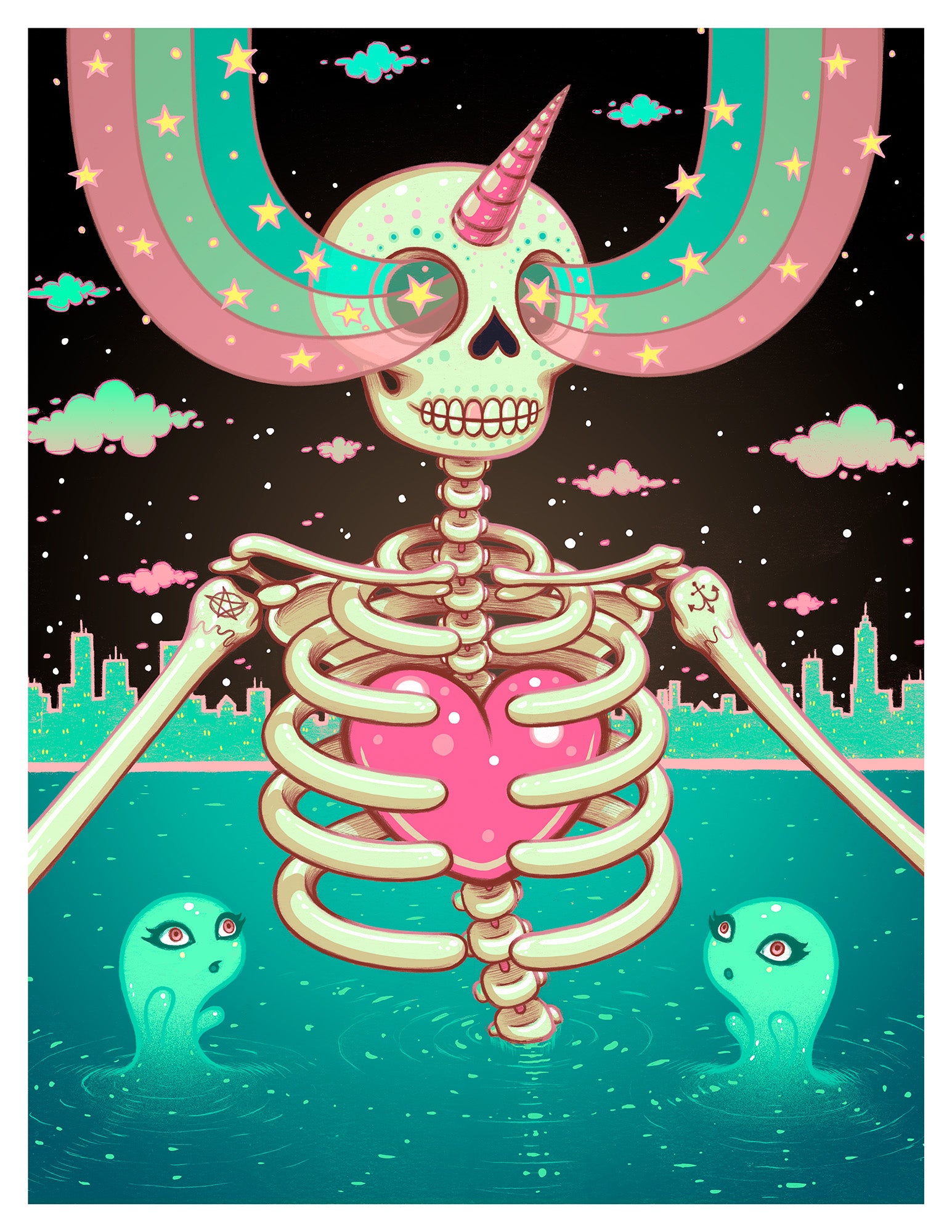 Skeleton Heart Midnight